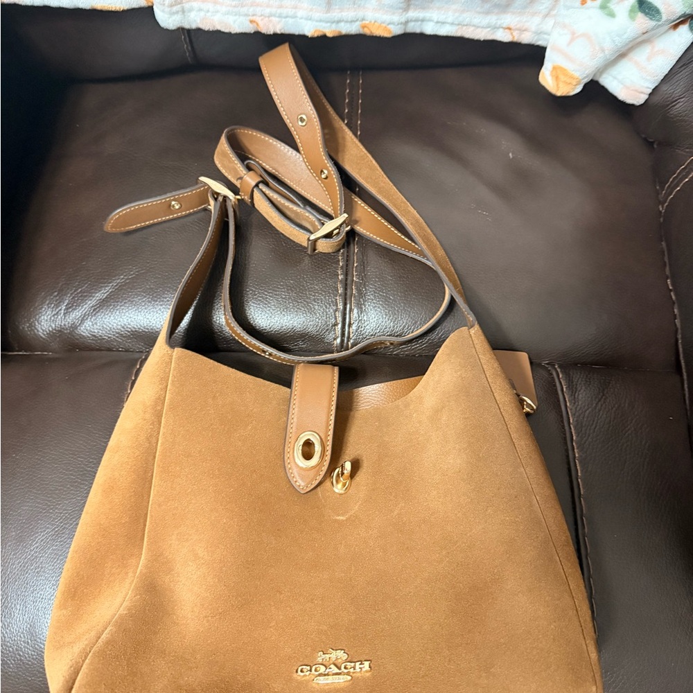 Coach Brown Suede Shoulder Bag